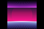 Retro Neon Light Synthwave Back
