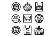 BPA Plastic Free Icons Set