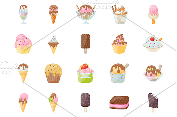 50 Colorful Ice Cream Vector Icons in Icons - product preview 2