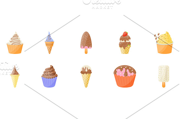 50 Colorful Ice Cream Vector Icons in Icons - product preview 3