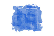 blue watercolor brush with frame
