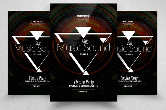 Electro & Futuristic Flyers Bundle in Flyer Templates - product preview 4