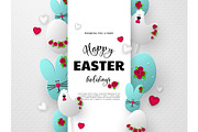 3d paper cur Easter holiday design.