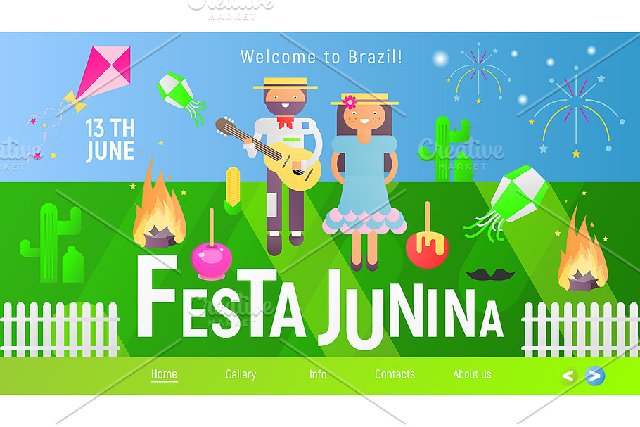Festa Junina Landing Page in Illustrations - product preview 8