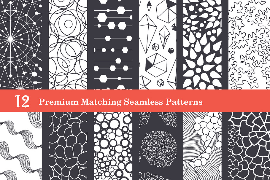 12 Premium Abstract Textures b&w in Patterns - product preview 8