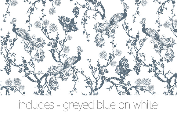 Chinoiserie Peacock - Seamless in Patterns - product preview 3