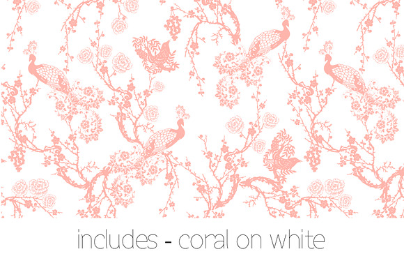 Chinoiserie Peacock - Seamless in Patterns - product preview 5