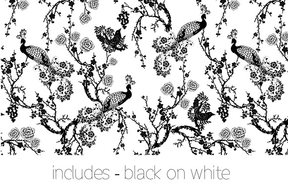Chinoiserie Peacock - Seamless in Patterns - product preview 6