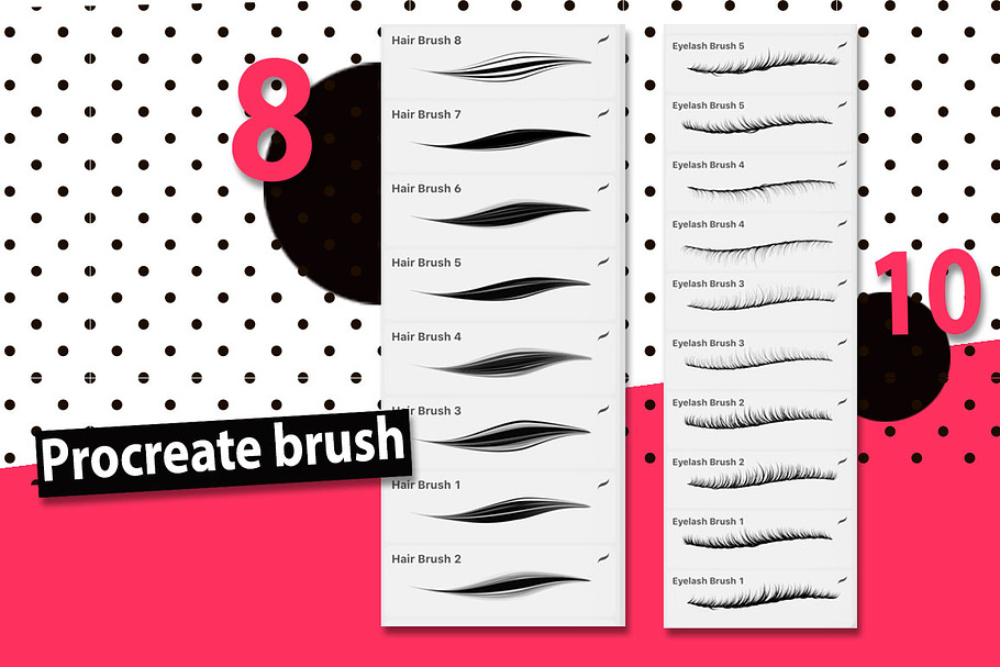 Procreate brush: eyelashes, eyebrows