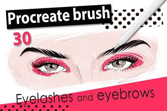Procreate brush: eyelashes, eyebrows in Photoshop Brushes - product preview 1