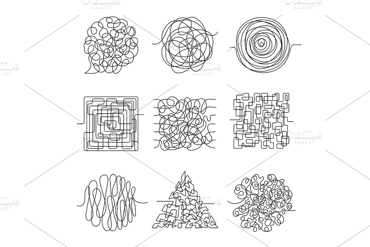 Chaos lines. Scribble messy shape in Graphics - product preview 8