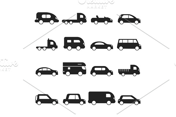 Car silhouettes icon. Type of