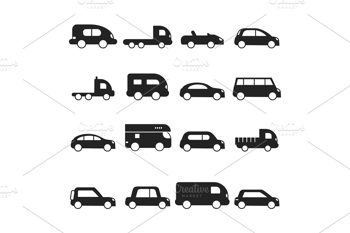 Car silhouettes icon. Type of in Graphics - product preview 8