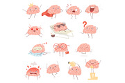Brain cartoon. Happy cartoon mascot