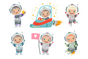 Kids astronauts. Children funny