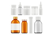 Pharmaceutical white bottles. Blank