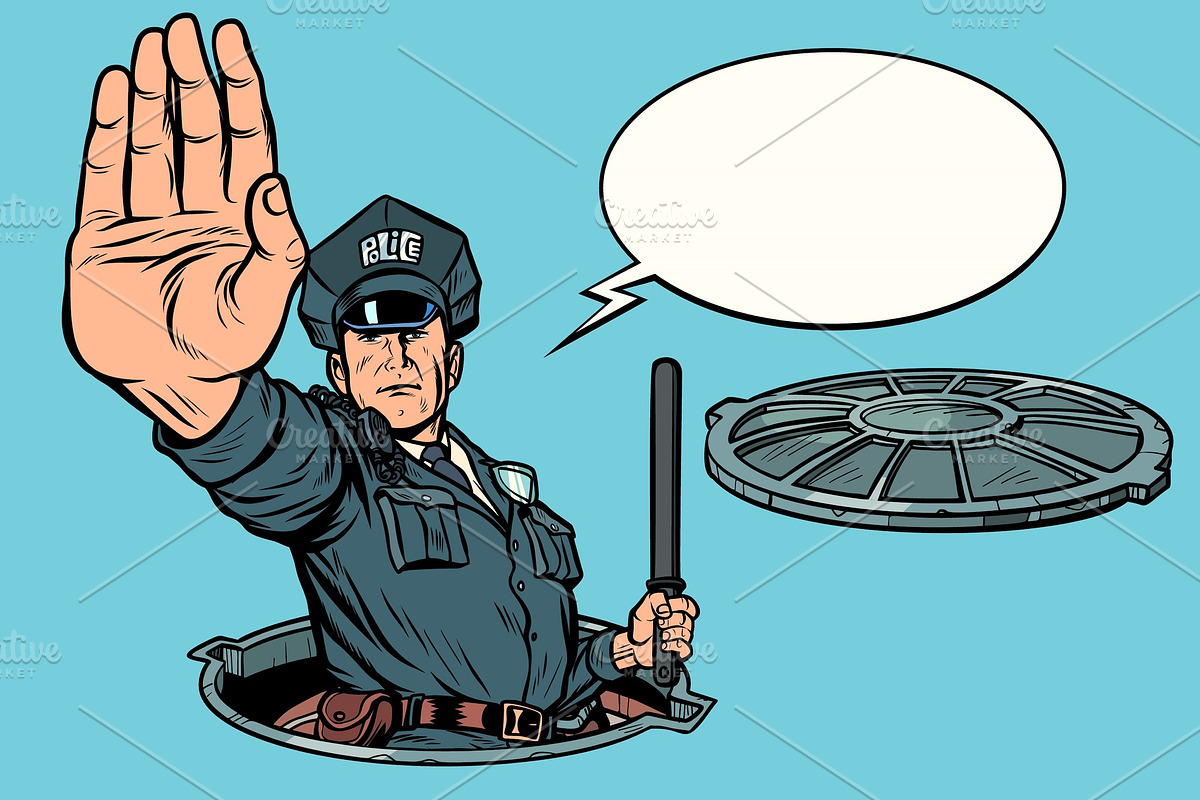 Police stop gesture, dangerous in Illustrations - product preview 8
