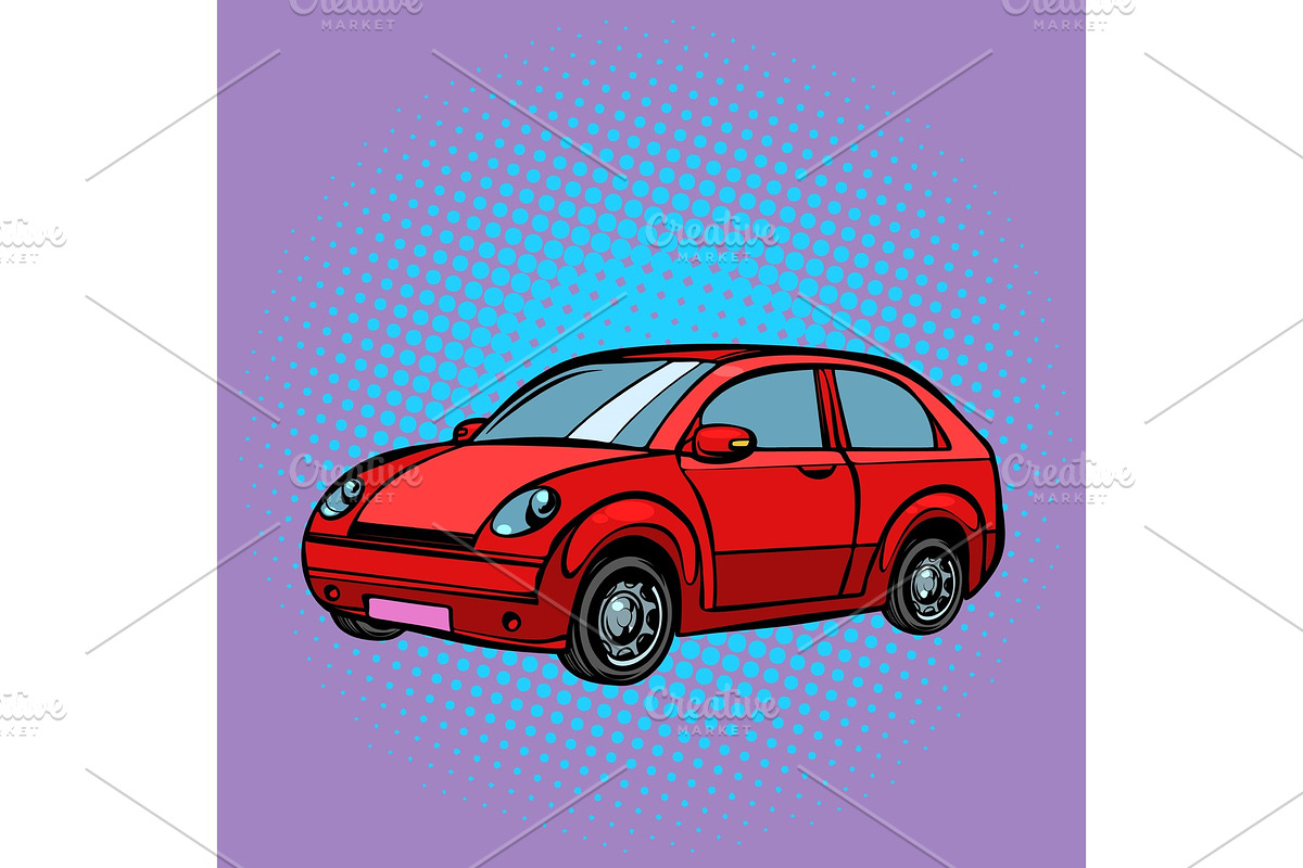 red car, road transport in Illustrations - product preview 8
