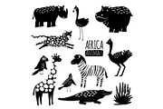 Black and white exotic animals