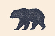 Bear, silhouette. Vintage logo