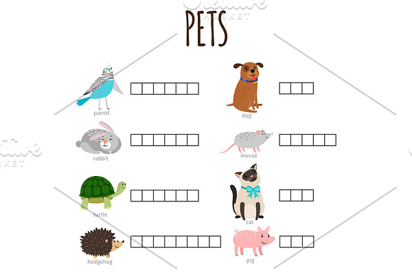 Word game for kids how named animal