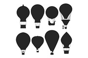 Vector hot air balloons silhouettes