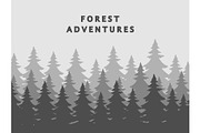 Fir forest silhouettes vector