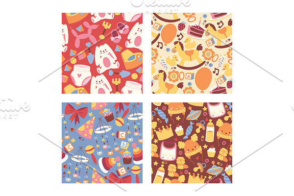 Baby shop seamless pattern vector