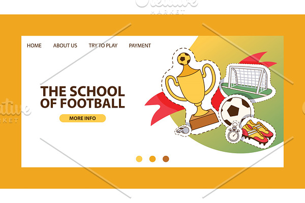 Soccer vector landing page