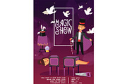 Magician vector illusionist show