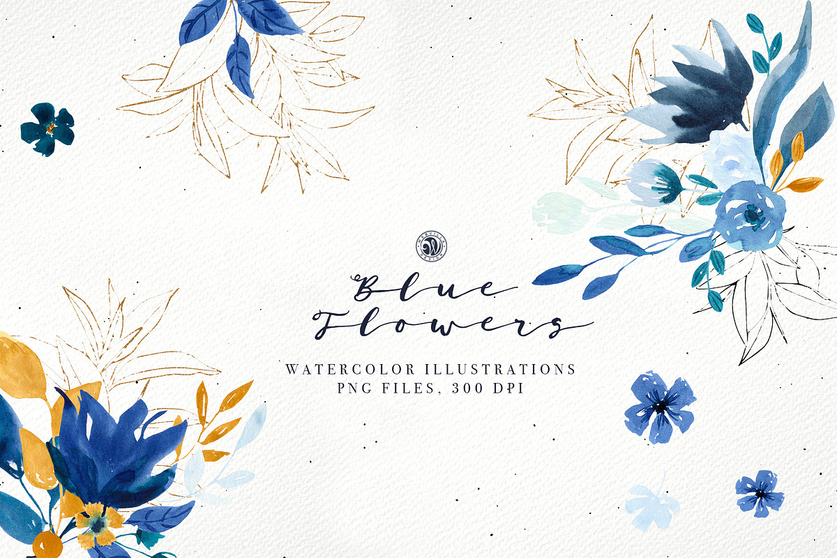 Blue Flowers in Illustrations - product preview 8