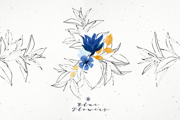 Blue Flowers in Illustrations - product preview 2