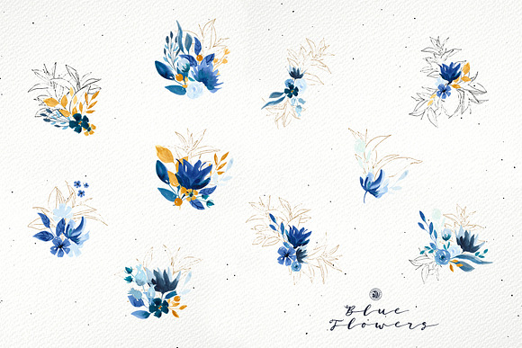 Blue Flowers in Illustrations - product preview 6