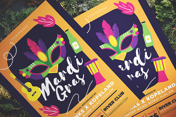 Mardi Gras Party Flyer in Flyer Templates - product preview 1