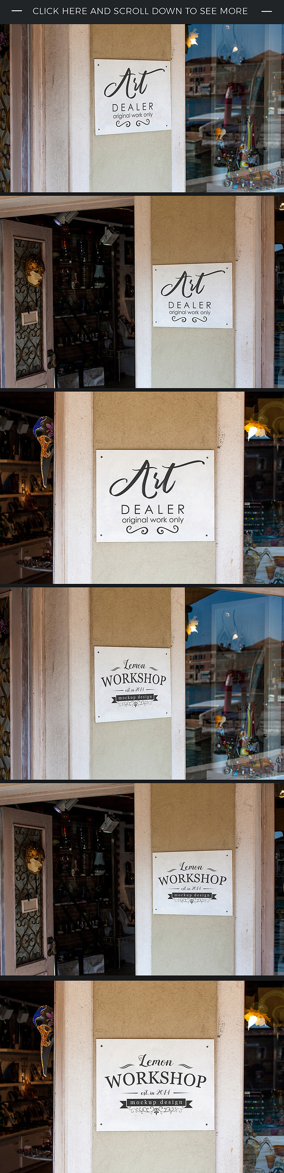 Logo Mockup, Wall Mount White Sign in Product Mockups - product preview 1