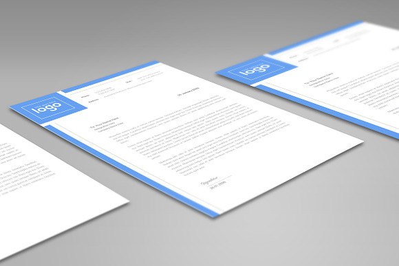 Blue Letterhead Template in Stationery Templates - product preview 3
