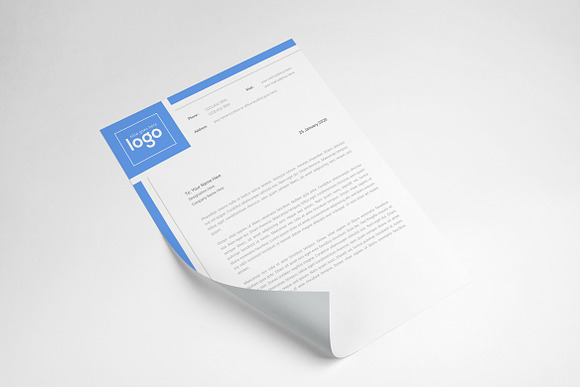 Blue Letterhead Template in Stationery Templates - product preview 4