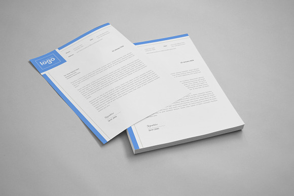 Blue Letterhead Template in Stationery Templates - product preview 5
