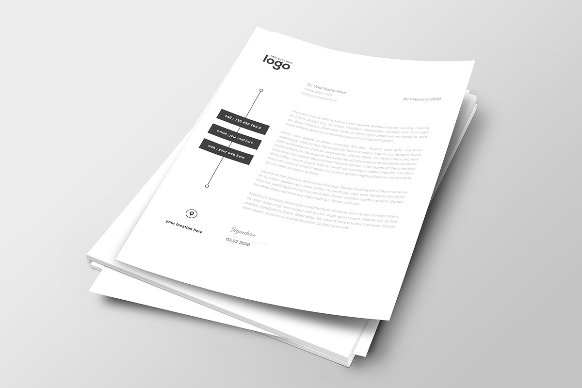 Minimal Letterhead in Stationery Templates - product preview 8