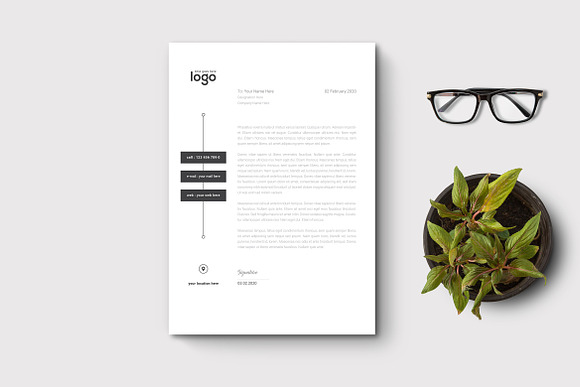 Minimal Letterhead in Stationery Templates - product preview 3