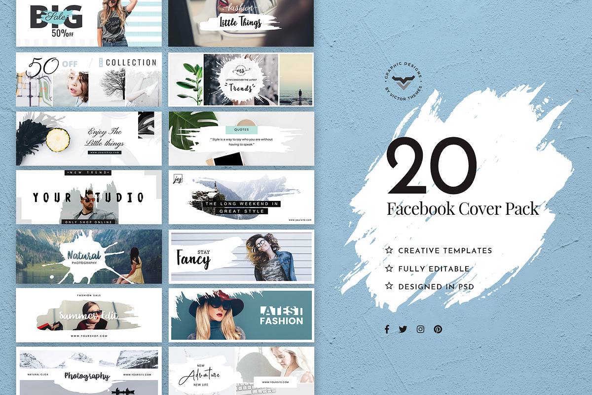 Facebook Cover Social Media Template in Facebook Templates - product preview 8