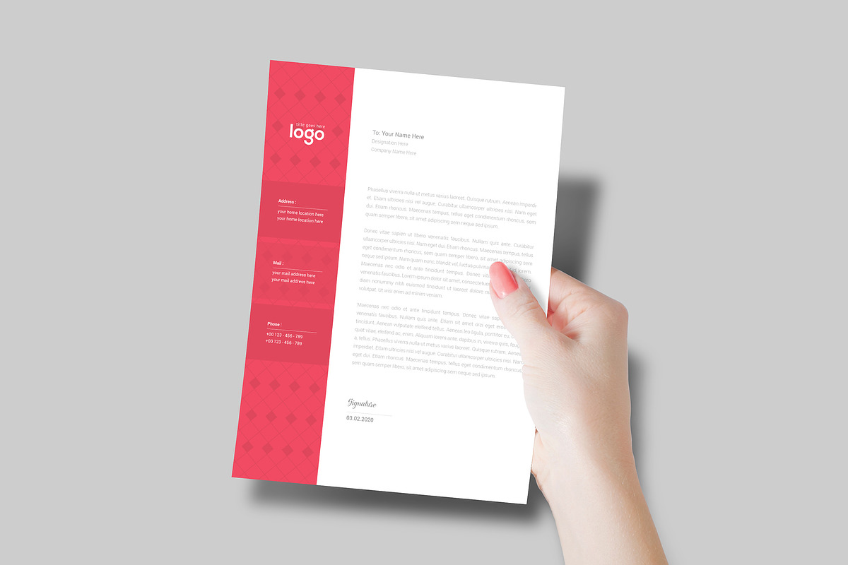 Red Letterhead Design in Stationery Templates - product preview 8