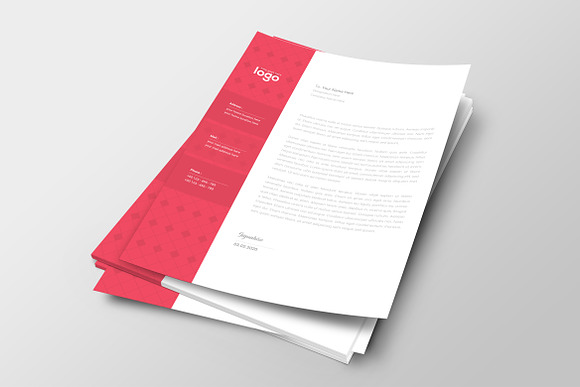 Red Letterhead Design in Stationery Templates - product preview 1