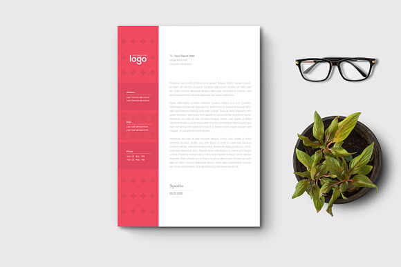 Red Letterhead Design in Stationery Templates - product preview 2