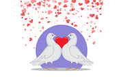 Valentine Greeting Card Doves Love