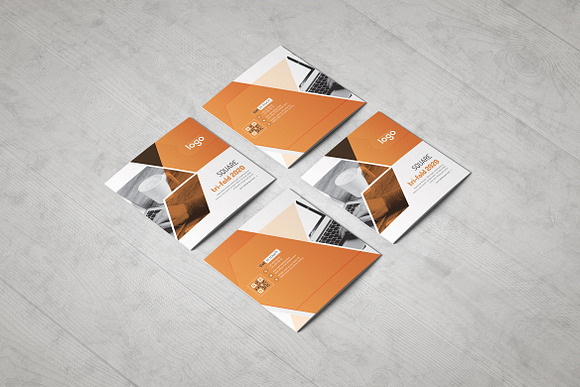 Yellow Square Trifold Brochure in Brochure Templates - product preview 3