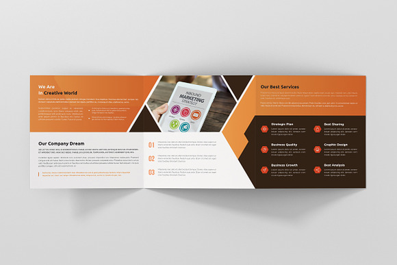 Yellow Square Trifold Brochure in Brochure Templates - product preview 4