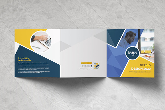 Square Tri fold Brochure in Brochure Templates - product preview 1
