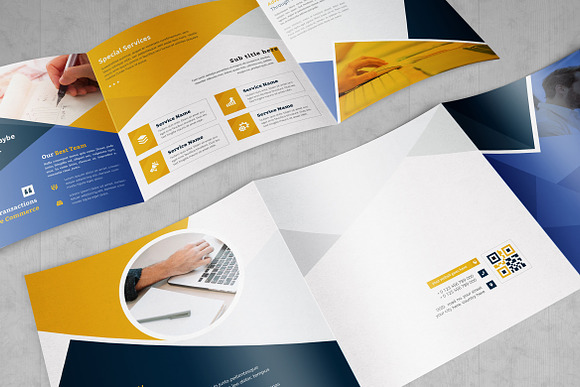 Square Tri fold Brochure in Brochure Templates - product preview 3