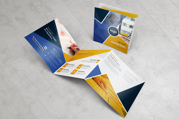 Square Tri fold Brochure in Brochure Templates - product preview 4